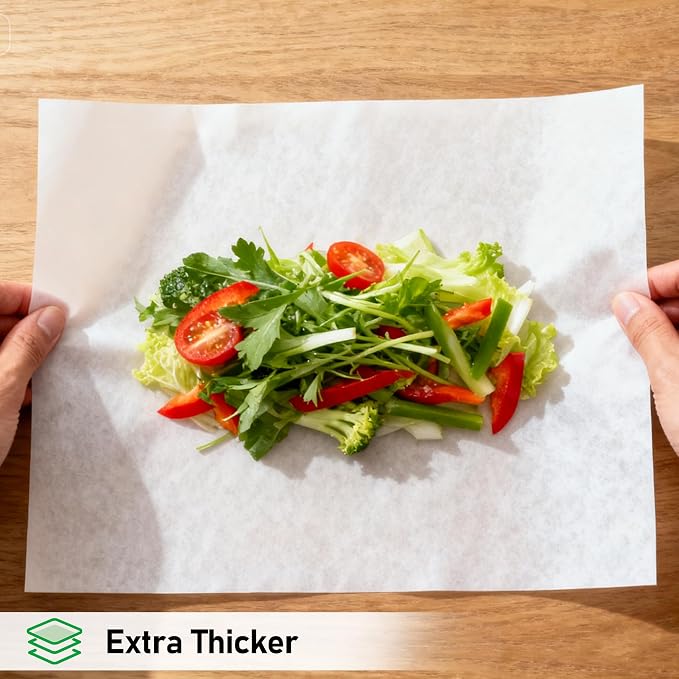 EcoDispose Non-Stick Precut Parchment Paper Baking Sheets Half Pan liner for Bake (12-3/16" x 16-3/8",White,100PCS)