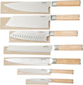 Babish 14-Piece Full Tang Forged Light Pakka Wood Kitchen Knife Set – High-Carbon 1.4116 German Steel Cutlery with Protective Sheaths – Professional Chef Knife Set