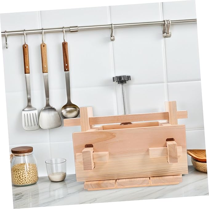 DIY Tofu Press Mold for Homemade Tofu Wooden Making Tool with Cheesecloth for Easy Soybean Curd Creation for Home Kitchen Lovers