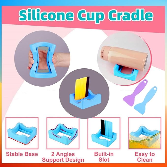 3-Size Tumbler Clamp for Sublimation,Cup Cradle for Crafting Tumblers,Sublimation Cup Holder Clamp for 20oz 30oz Cups,Mug Clamps for Sublimation,Tumbler Wrapper