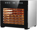 Food Dehydrator Machine, Powerful Food Dryer with 8 Stainless Steel Trays, Adjustable Temperature up to 167°F & 48-Hour Timer for Jerky, Fruits, Herbs - Includes Mesh Tray, Drip Tray & Recipe Guide