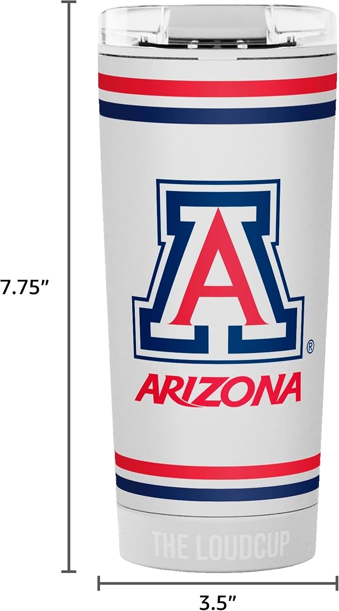The LoudCup Blow Horn Tumbler, Cheer & Sip 2-in-1 Reusable Water Bottle with Built-In Horn for Sports Games, Tailgates, Parties & Events, BPA-Free, 16 oz, University of Arizona