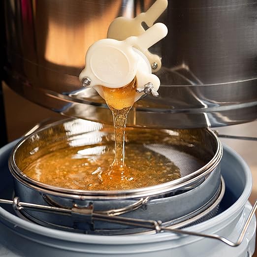 Honey Strainer Stainless Steel Honey Filter Double Sieve Honey Debris Strainer Honey Extractor Equipment for 5 Gallon Bucket Honey Beekeeping Equipment Tools