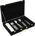 Pickmesh Silverware Case with Lid and Handle, Silverware Storage Box Sterling Silver Flatware Chest Without Silver Tarnish Proof Utensils Organizer for Kitchen Decor Wedding Gifts(Black,1 Layer)