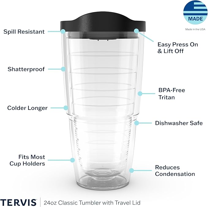 Tervis Peanuts - Ho Ho Ho Christmas Made in USA Double Walled Insulated Tumbler Travel Cup Keeps Drinks Cold & Hot, 24oz, Classic