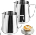 2 Pack Milk Frothing Pitcher 900ml 32oz Steaming Pitchers Stainless Steel Milk/Coffee/Cappuccino/Latte Art Steam Pitchers Milk Jug Cup with Art Pen(2)