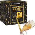 IMPRESA 10 Pack Champagne Shooter Plastic Glass Set - Champagne Glasses with Stands - Bachelorette Party Favors - Reusable Champagne Shooter Gifts for Bubbly Lovers - Champ Shooters