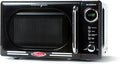 Nostalgia Retro Compact Countertop Microwave Oven - 0.7 Cu. Ft. - 700-Watts with LED Digital Display - Child Lock - Easy Clean Interior - Black