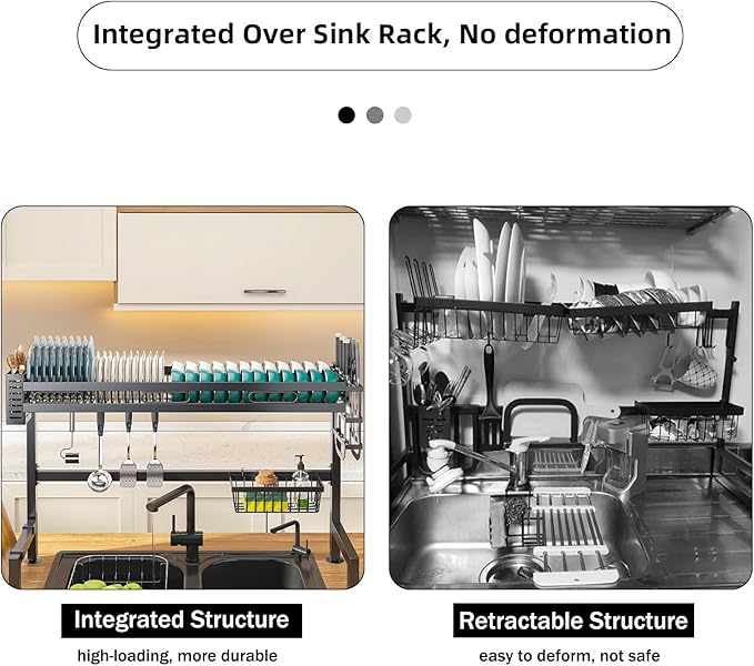Over Sink Dish Drying Rack Kitchen Above Sink Shelf Large Capacity 82cm/32in