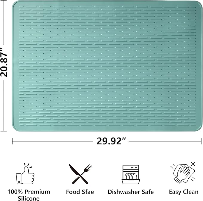 Stove Top Cover for Electric Stove- Range Covers for Electric Stove,Silicone XXL Dish Drying Mat, Glass Cooktop Covers, Flat RV Range top Mats (Gray, 30"x21")