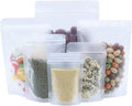 PABCK 500Pcs 5.5x7.9 inch Resealable Stand Up Bags Matte Clear Zipper Lock Heat Seal Pouches with Tear Notch for Zip Food Storage Lock Packing