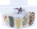 PABCK 100 Pcs 4.3x7.1 inch Resealable Stand Up Bags Matte Clear Zipper Lock Heat Seal Pouches with Tear Notch for Zip Food Storage Lock Packing