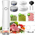 Vacuum Sealer for Food (Compact Vacuum Sealer Machine + 30 Reusable Vacuum Bags+ 30 Mason Jar Lids), Powerful Handheld Food Sealer, Seal Meal Saver