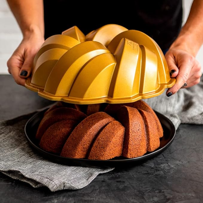Nordic Ware NW 95577 75th Anniversary Braided Rope Bundt Cake Pan, Gold 12 Cup Capacity (Pack of 3)