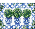 Topiary Chinoiserie Ginger Jar Dish Drying Mat For Kitchen Counter Microfiber Absorbent Dish Draining Reusable Washable Extra Large 18"X24"