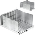Stainless steel Bread Slicer for Homemade Bread,Adjustable Width,Foldable Compact,Bread Slicing Guide,Bread Loaf Slicer,for Cakes,Bagels,slice is 0.5",Bread width: 5.5"-8.3"(Silvers)
