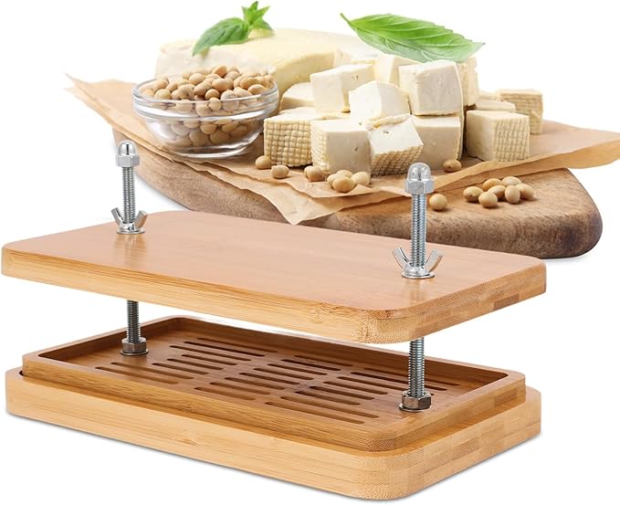 Happyyami Tofu Press with 3-layer Drip Tray 26x15cm Kitchen Tool for Homemade Tofu for Efficient Water Removal at Home