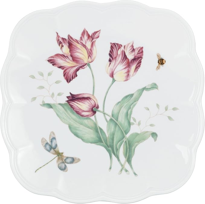 Lenox 788578 Butterfly Meadow Accent Plate, Multicolor, 1 Count (Pack of 1),White