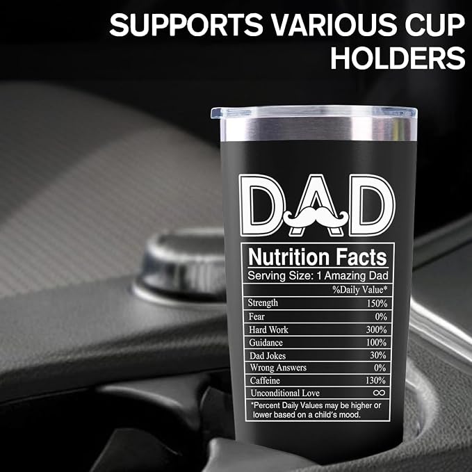 LHSCVUFASC Birthday Gifts for Dad from Daughter, Son - Father's Day Gift for Him Dads - Christmas Gifts Ideas for Men, New Papa Daddy Stepdad Father - 20oz Stainless Steel Tumbler