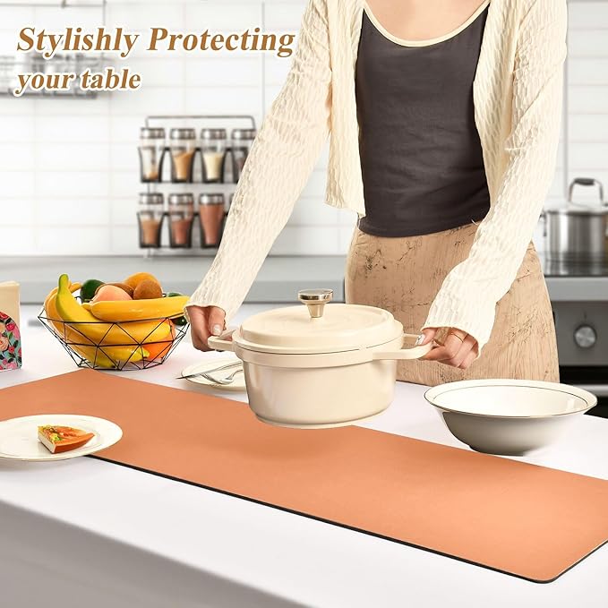 Orange Trivet Table Runner for Hot Pots Pans Heat Resistance Pot Holders Anti-Slip Hot Pad Mats 11.8 * 39.4 Inches