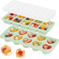 Doasuwish Ice Cube Trays for Freezer with Lids, 2-Tbsp 10-Cube Square & Heart Ice Trays, Covered Ice Molds for Iced Coffee & Cocktails, Freeze 30mL/15mL Portions -2 Pack
