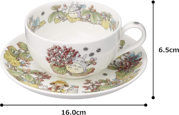 Noritake T97285A/4660-5 Milk Tea Cup & Saucer, 11.8 fl oz (325 cc), My Neighbor Totoro Gajimi Edition, Microwave Safe, 1 Guest, Bone China