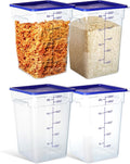 4 Pack 22 Quart Food Storage Containers with Lids, Polycarbonate Square Commercial Food Containers, NSF, Clear, New Version