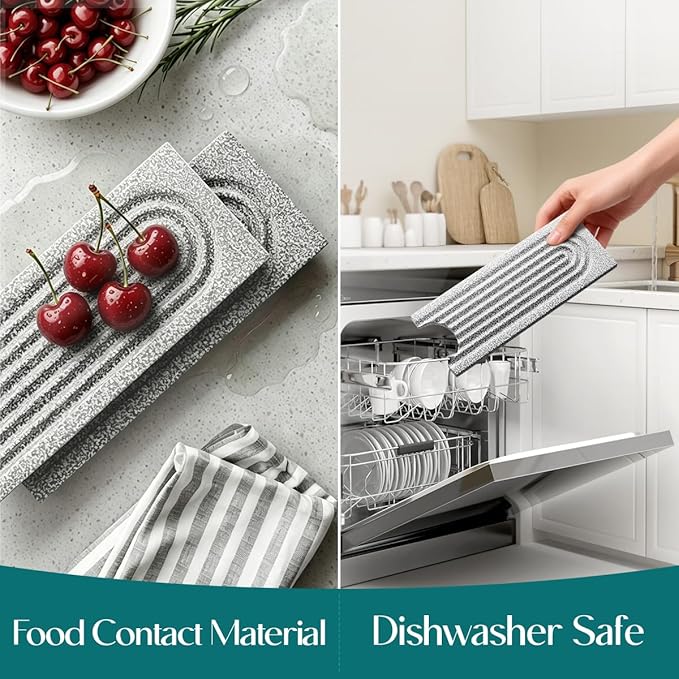 Stone Faucet Mat for Kitchen Sink, Diatomite Stone Drying Mat for Kitchen Counter, 2026 Upgraded Dishwasher-Safe & Ultra Absorbent, Chemical-Free Stone Dish Mat for Bottles Utensils (30" x 3.9")