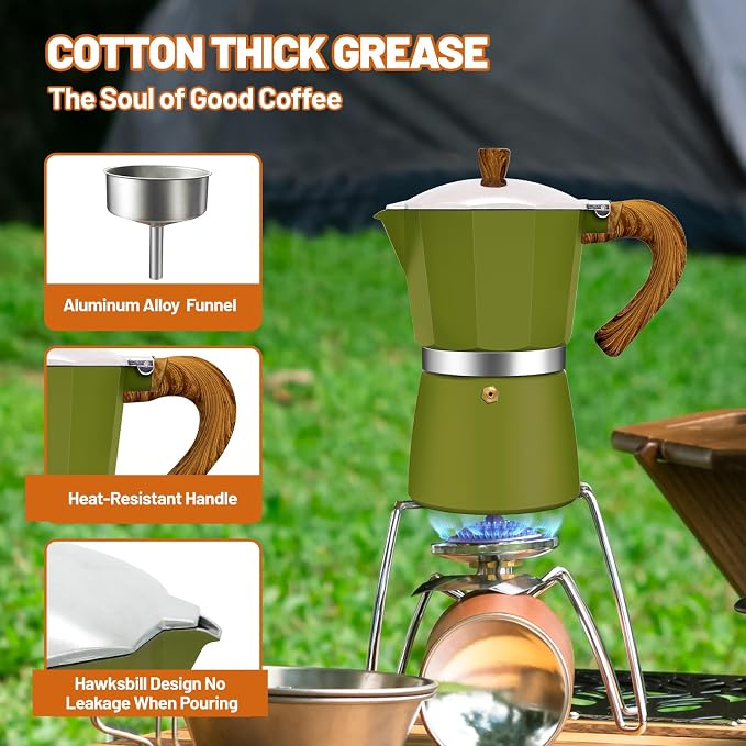 12 Cup Aluminum Espresso Stovetop Moka Pot Express Coffee Maker Percolator Italian Classic Mocha Coffee Machine for Italian and Cuban Cafe Brewing for Home & Camping 600ml 20oz