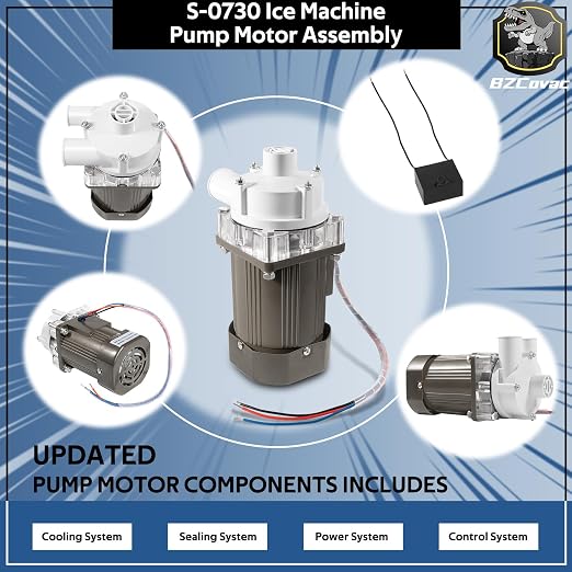 S-0730 Water Pump for Hoshizaki, S730 Ice Machine Motor Assembly, 14-Inch Cable and Plug, #M91X60S201
