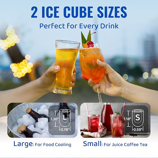 WETIE Ice Maker Countertop, 9 Bullet Ice Cubes in 6 Minutes, 26lbs/24Hrs with 2 Sizes, Portable Ice Machine with Basket, Scoop and Ice Pack, Compact ice Maker for Home, Kitchen, Camping, Party