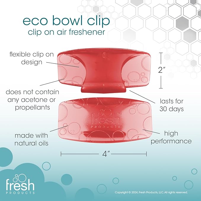 Fresh Products Eco Bowl Clip Air Freshener Versatile Design Toilet Freshener Trash Freshener Chemical Free Natural Oils Discreet Lasts 30 Days Made in the USA Kiwi Grapefruit 12 pk