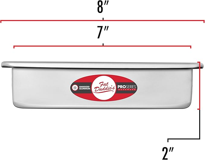 Fat Daddio's POB-7112 Sheet Cake Pan, 7 x 11 x 2 Inch, Silver