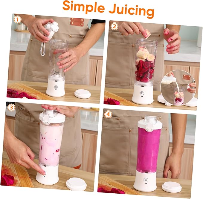 Portable 600ml Fruit Juicer Cup Rechargeable Battery Mini Blender for Kitchen Fresh Juice Smoothies Easy Operation Travel-friendly