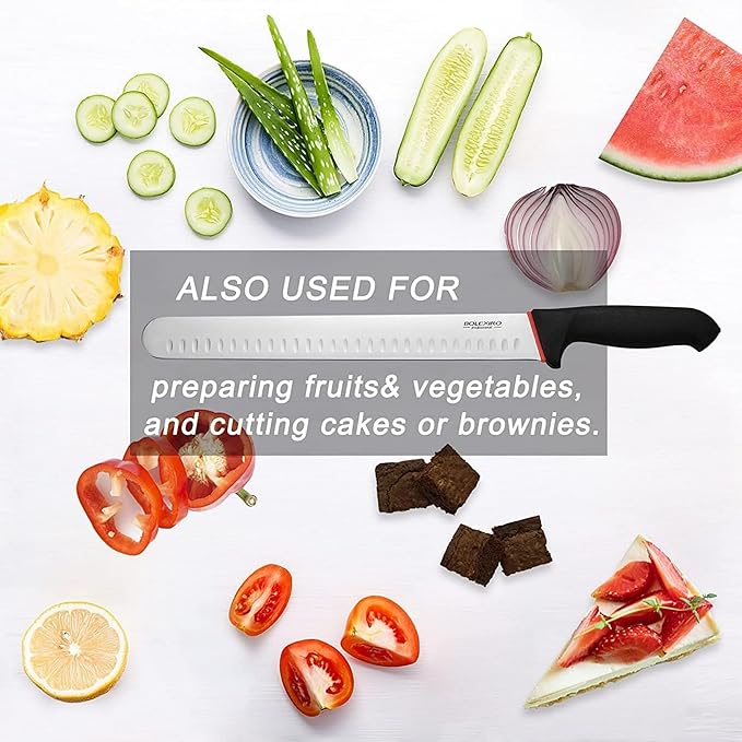 12" Carving Knife Set for Slicing, Sharp Premium Ham Slicer Knife, Great for Cut Roasts, Meats, Fruits and Vegetables