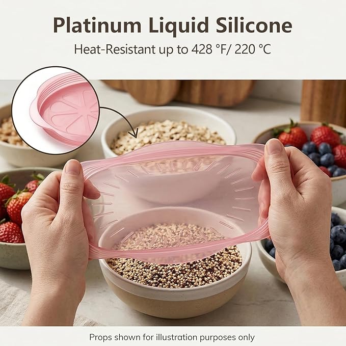 12 Pack Silicone Stretch Lids for Food Storage, Silicone Bowl Covers Microwave, Tapas De Silicona Ajustables Para Todo Dishwasher