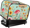 Pastel Sunflowers Mushrooms Toaster Cover 2 Slice, Cute Rural Bread Machine Cover, Washable Dust-Proof Cover for Kitchen Small Appliance Cover,with Top Handle