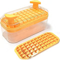 100 ice cube maker with easy press lid, Ice Trays for Freezer with Lid and Bin for Chilling Cocktail Whiskey Coffee Include 2 Trays and Storage Container, BPA Free