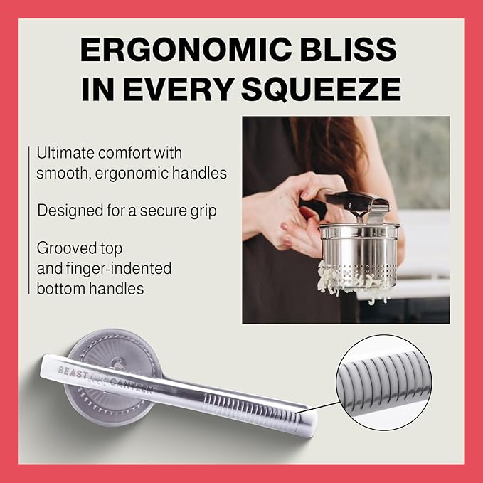 Potato Ricer - Ricer for Mashed Potatoes, Made of 18/8 Stainless Steel, Make Fluffy Smooth Mashed Potatoes & Rice Cauliflower, Vegetables, Professional Kitchen Tool, Press, Large Masher