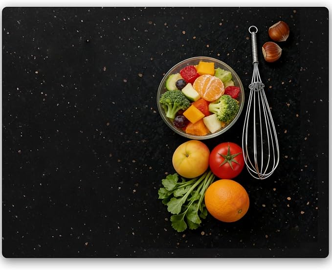 Large Marble Cutting Board for Kitchen 16x20 Inch- Stone Granite Cutting Board | Multi-Functional Marble Pastry Board for Cheese,Charcuterie - Wedding Gift, House Warming (Black16x20)