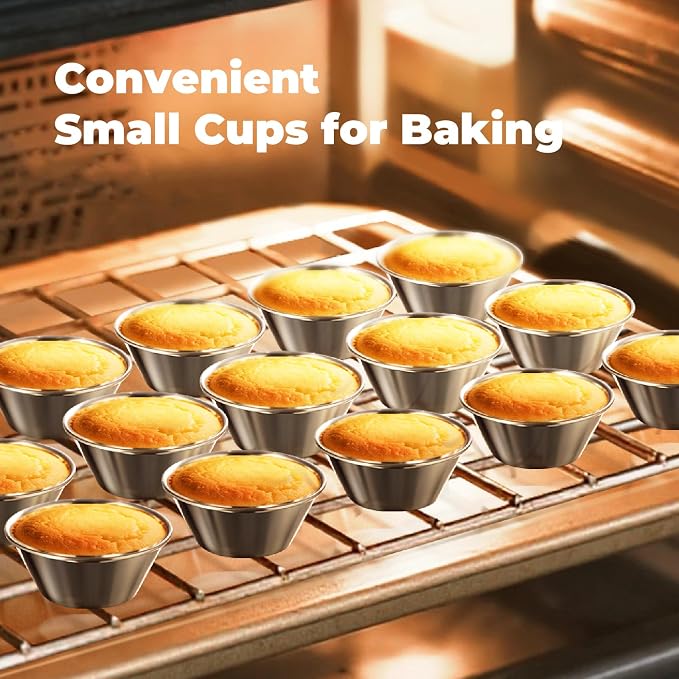 Fit Meal Prep [12 Pack] 1.5 oz Stainless Steel Dipping Sauce Cups, Reusable Metal Ramekins, Commercial Grade Condiment Bowls, Individual Portion Cups, Small Round Au Jus for Home, Restaurant