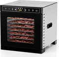 Food Dehydrator, 8 Stainless Steel Trays Food Dryer with Visible Skylight and Built-in Lighting, 195°F Dehydrated Dryer for Jerky, Pet Treats, Herbs, Meat, Fruit and Yogurt, Silver