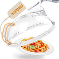 Gracenal Microwave Food Cover, 12 Inch Microwave Splatter Cover with Water Steamer and Integrated Handle, White Clear Splatter Guard Microwave Cover for Food, Microwave Lid Gifts for Mom