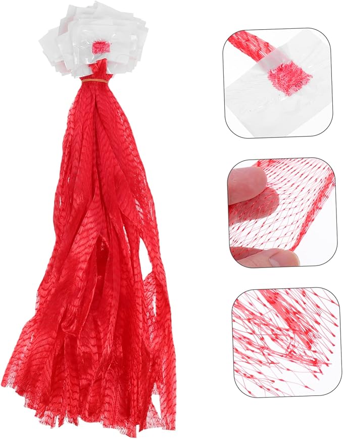 Happyyami 500 Pcs Fruit and Vegetable Mesh Bag Fruit Mesh Bag Garlic Bag Produce Bags Reusable Washable Cooking Mesh Bag Plastic Favor Bags Fruit and Veggie Pouches Rope Net Shopping Onion