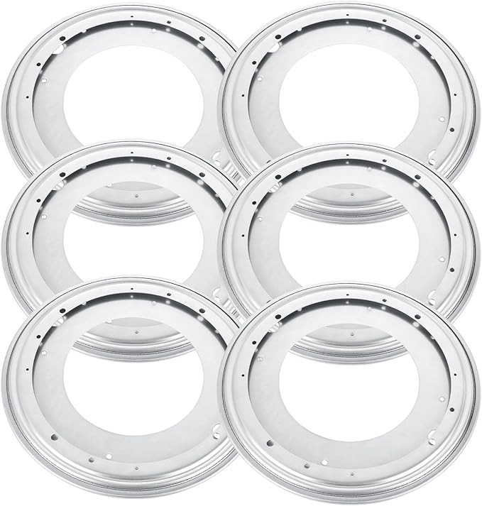 RHBLME 6 Pack 12 Inch Lazy Susan Hardware, 5/16" Thick Turntable Bearings, 1000Lbs Rotating Bearing Plate Heavy Duty Lazy Susan for Rotating Table, Corner Shelves, Book Case, Serving Tray