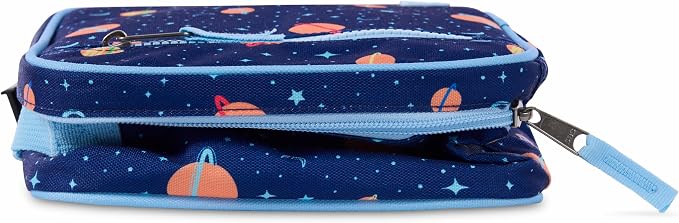 PackIt Freezable Classic Lunch Box, Little Planets, Built with EcoFreeze Technology, Collapsible, Reusable, Zip Closure With Zip Front Pocket and Buckle Handle, Designed for Fresh Lunch On the Go