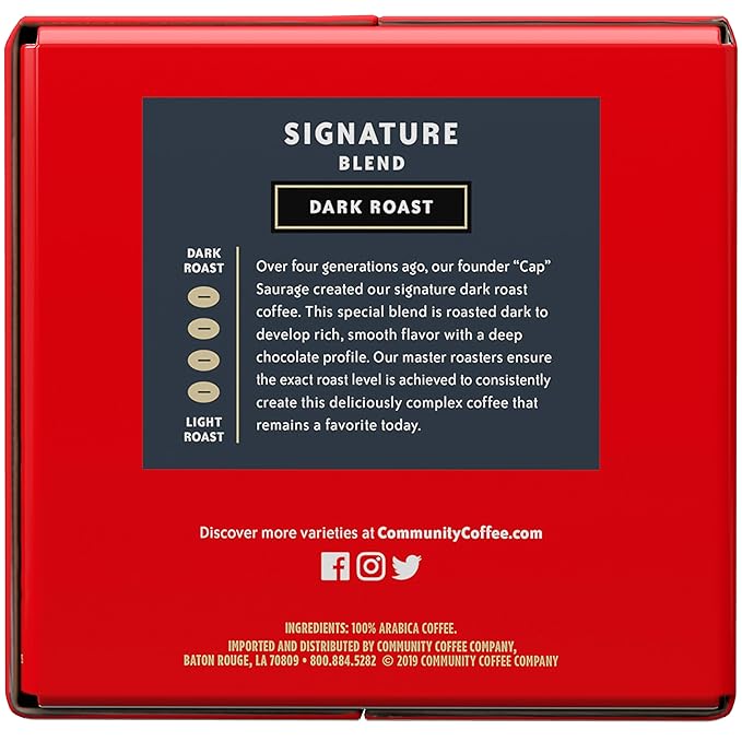 Community Coffee Signature Blend 54 Count Coffee Pods, Dark Roast, Compatible with Keurig 2.0 K-Cup Brewers, Box of 54 Pods