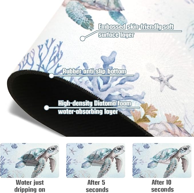 Sink Faucet Absorbing Mat, 2 Pack Drying Mat Around Faucet Sink Splash Guard Behind Faucet Sinkmat For Kitchen Bathroom Island Rv 15 * 5.5 Inch (38 * 14 cm)