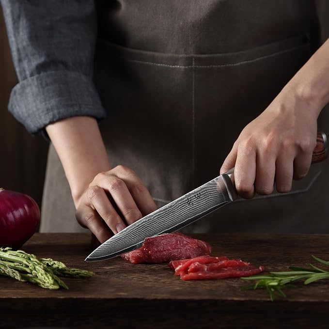 Wakoli EDIB 4-Piece Damascus Knife Set – Professional Kitchen Knife Set, 67-Layer Genuine Damascus Steel, High Carbon Stainless Steel Core (VG10), Ergonomic Pakkawood Handles, In Elegant Gift Box