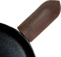 Hide & Drink, Cast Iron Hot Handle Cover, Skillet Panhandle Grips, Frying Pan, Heat Protection, Kitchen Essentials, Full Grain Leather, Handmade (Bourbon Brown, Large)